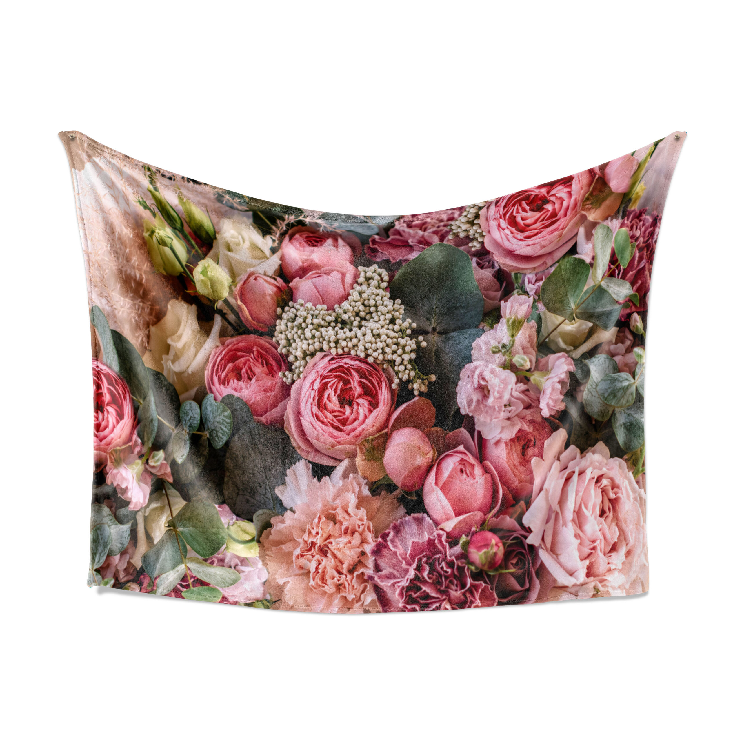 Blanket_my_peoni_bouquet2 Fleece Blanket - Peonies In Bloom - Image 1