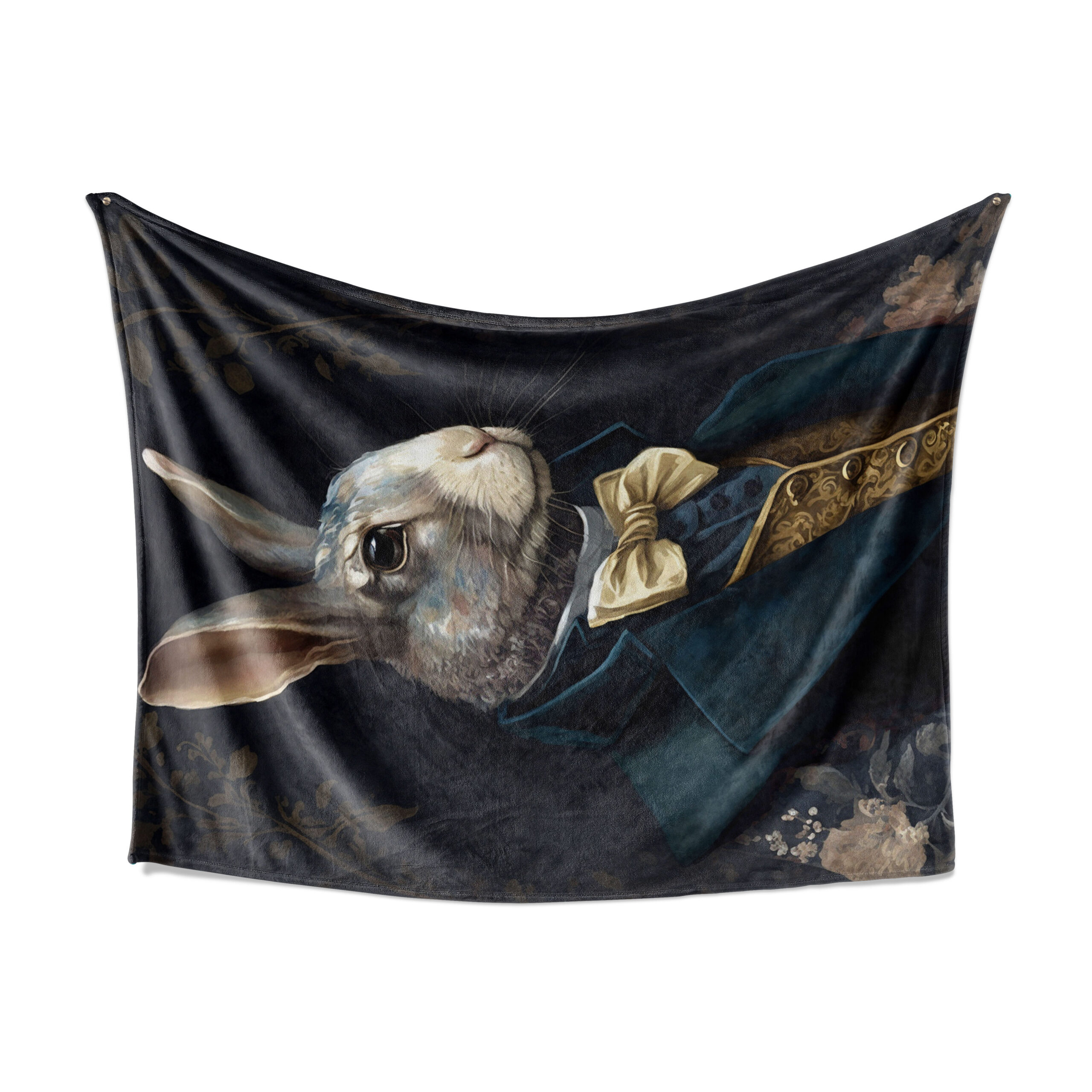 ___Blanket20 Fleece Blanket - A Rabbit Man Blue - Image 1