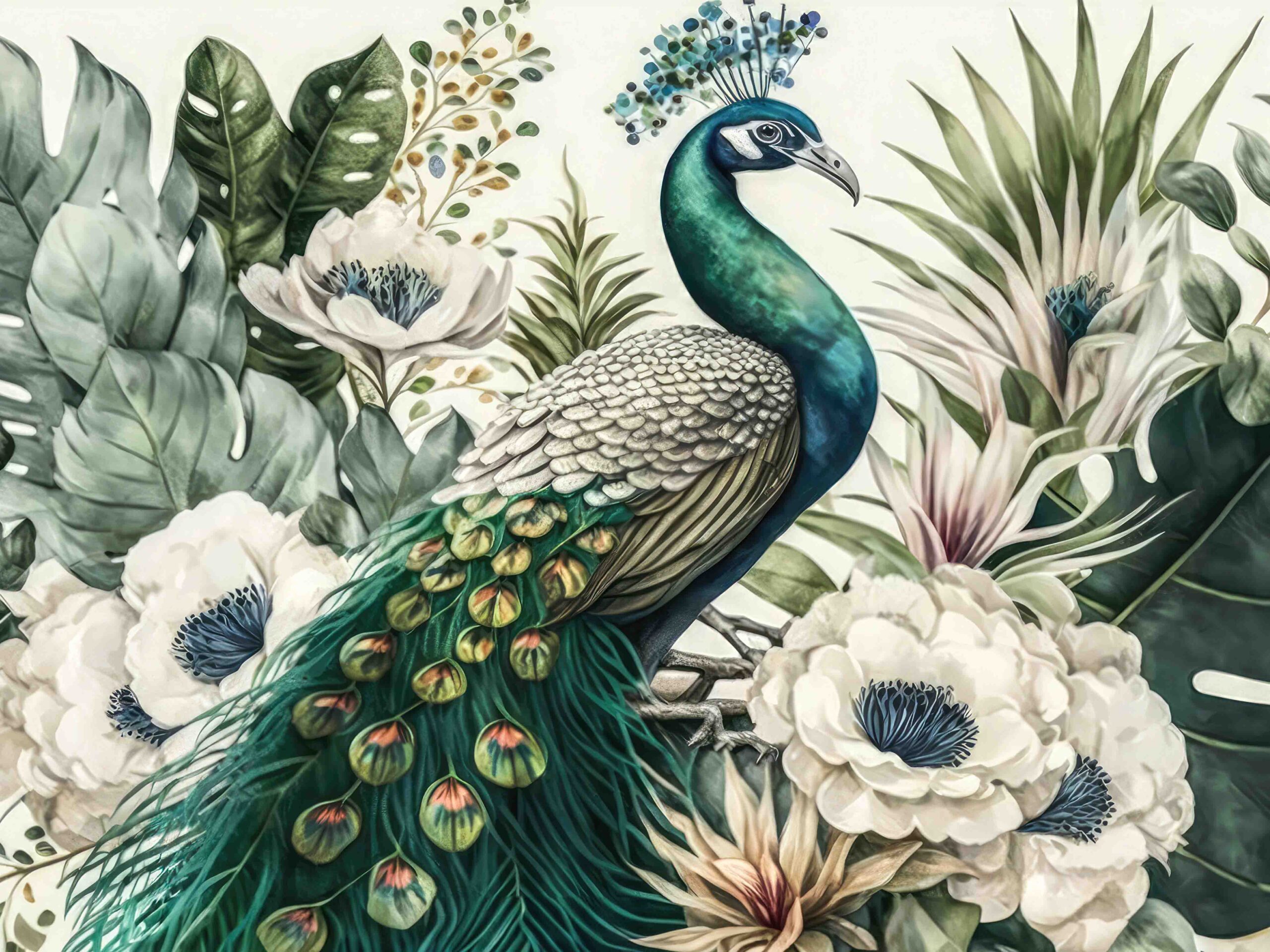 Placemat_Peacock _White
