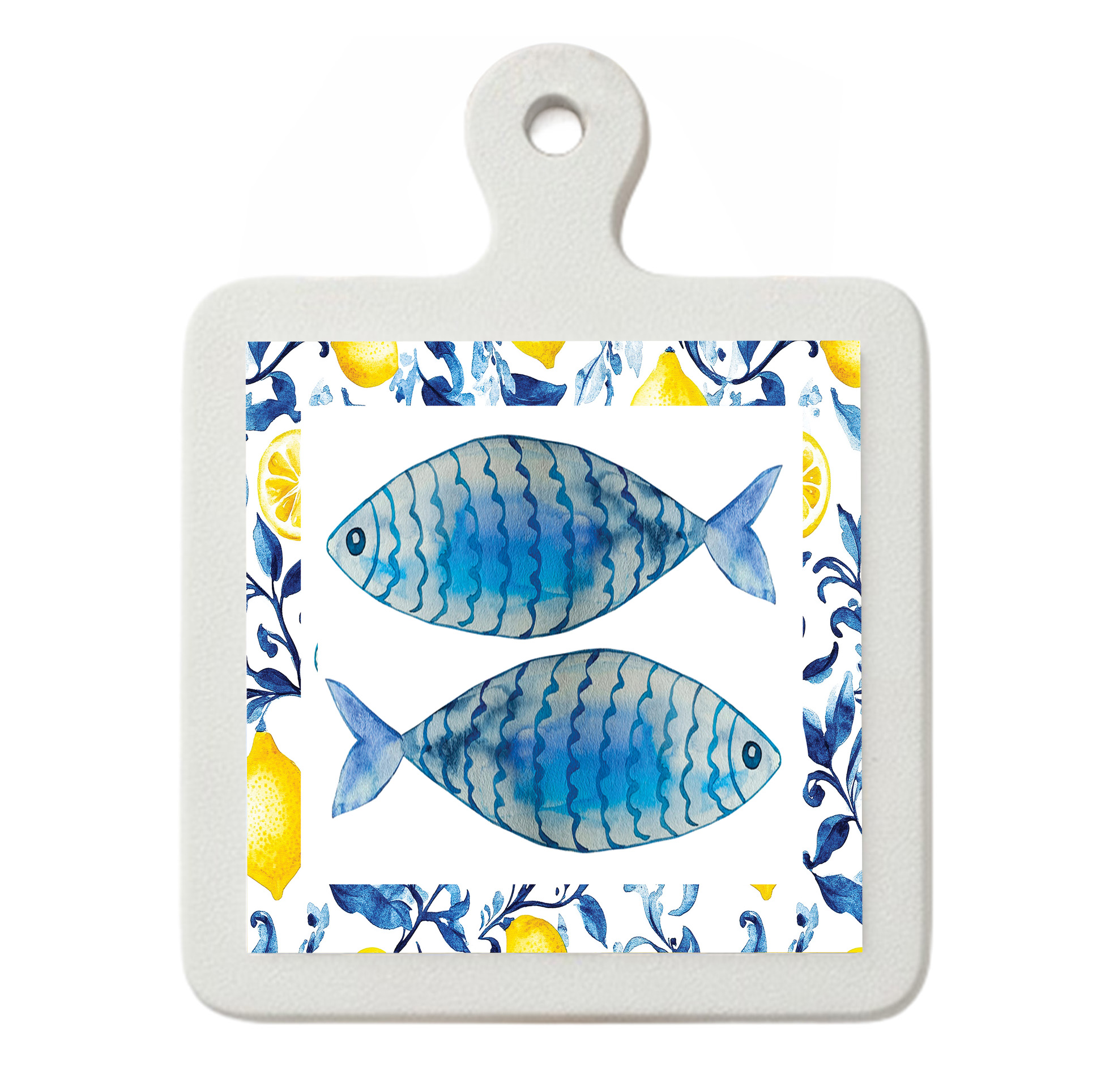 Cuttingboard5 Cutting Board / Platter - Amalfi Blue Fish - Image 1
