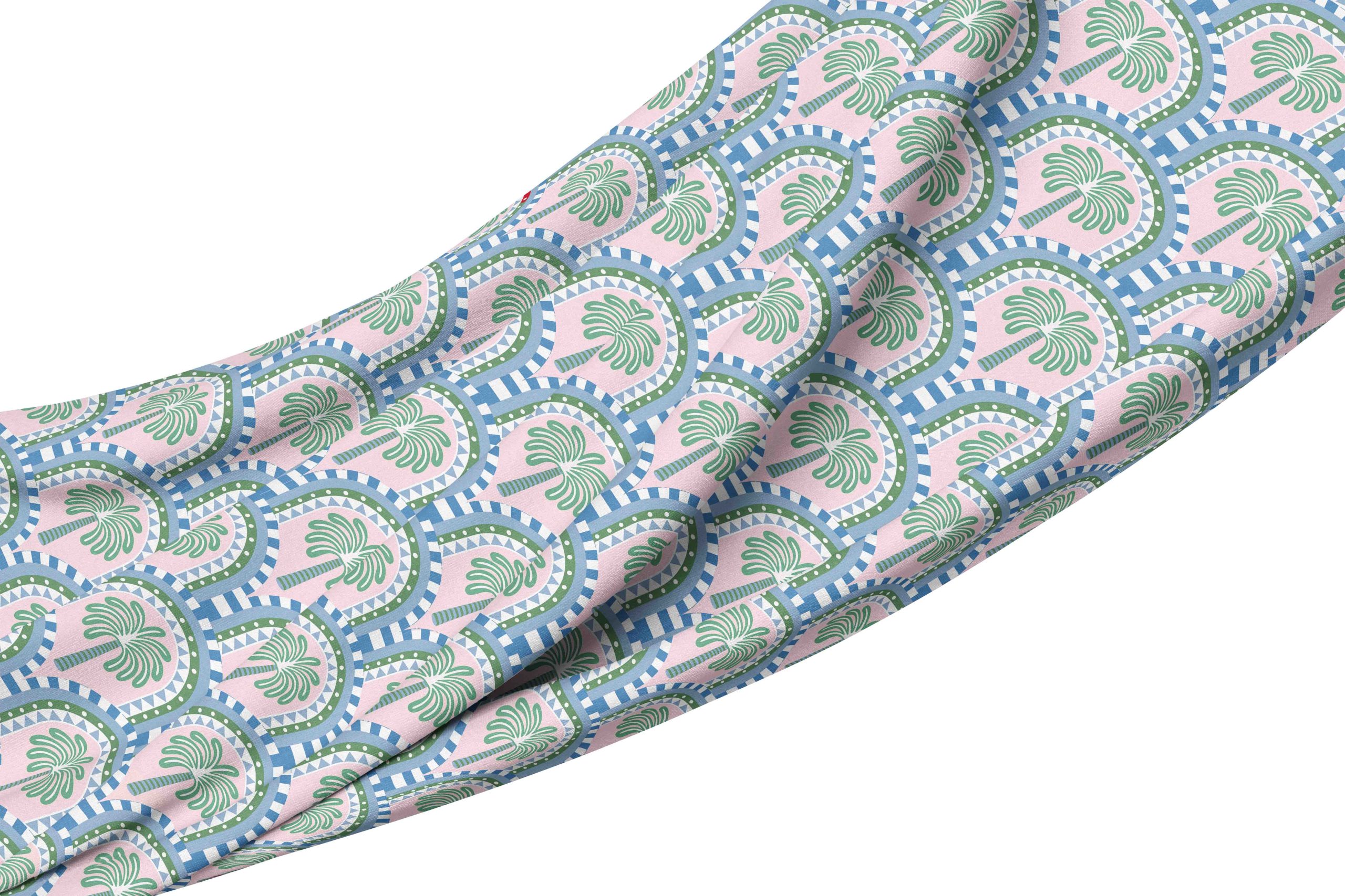 _2026 palmtree blue Tablecloth - Amalfi Palm Tree Blues - Image 1