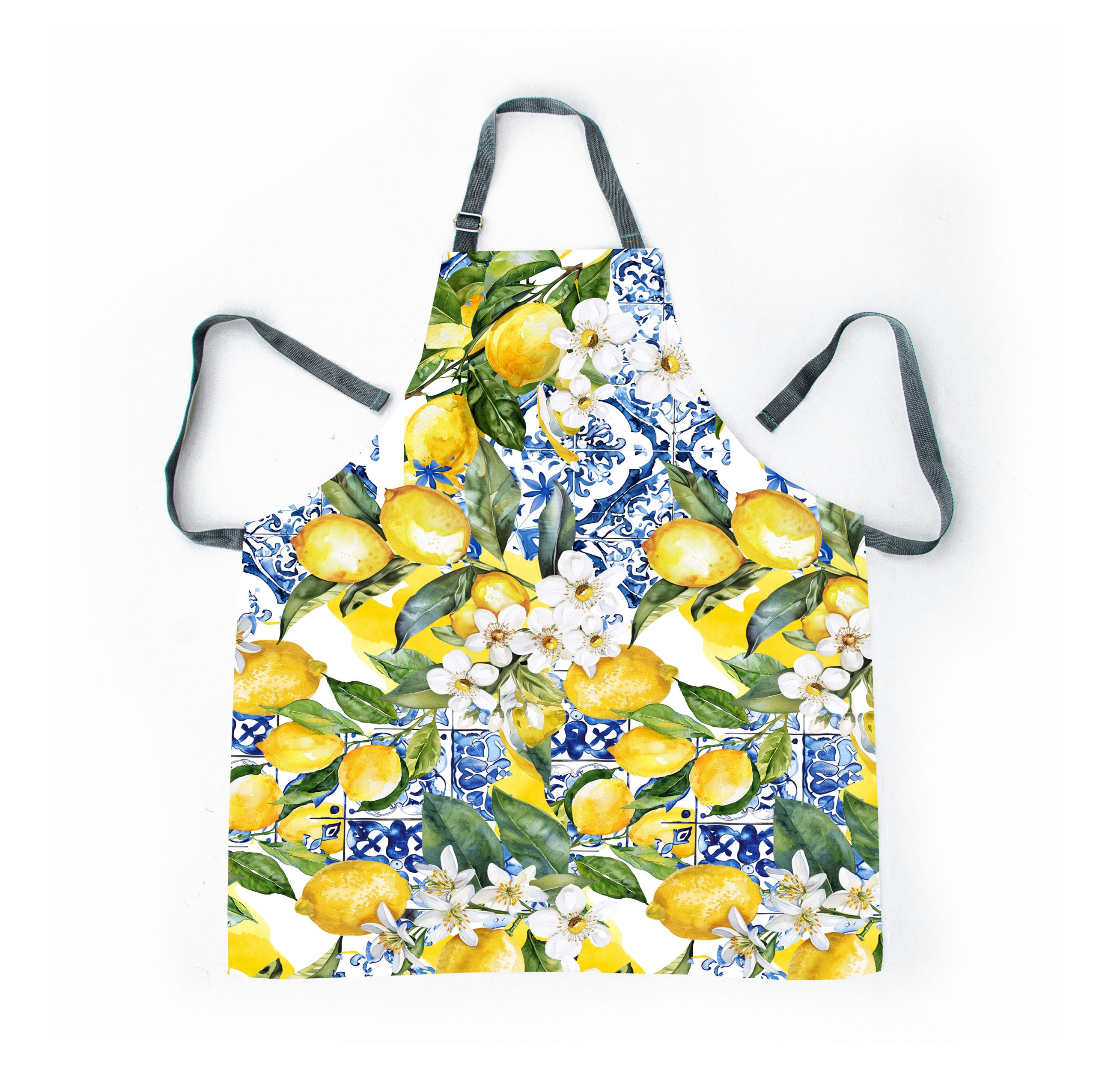 _Apron_Med Lemon Apron - Amalfi Med Lemon Blue - Image 1