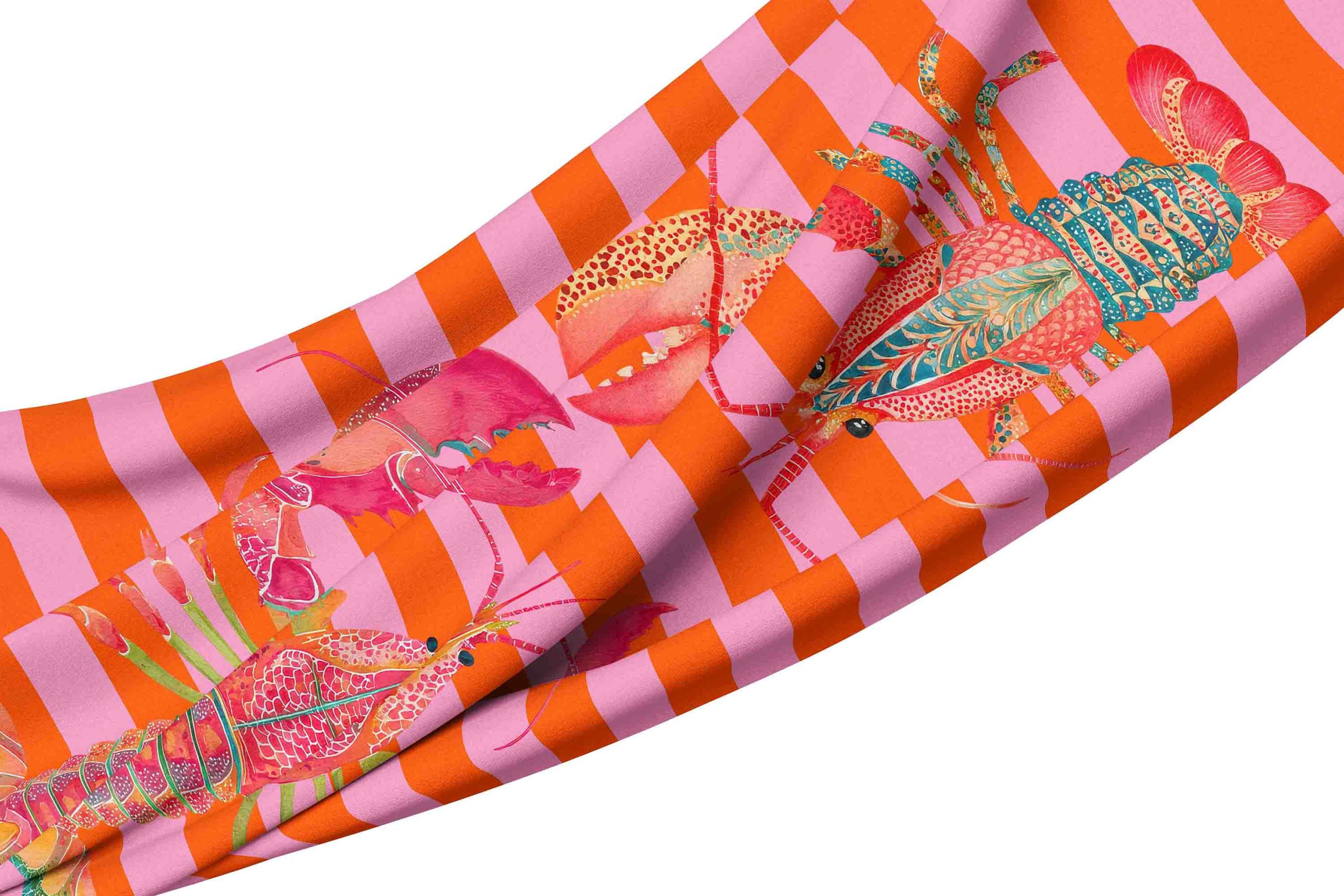 __tablecloth orange pink stripe