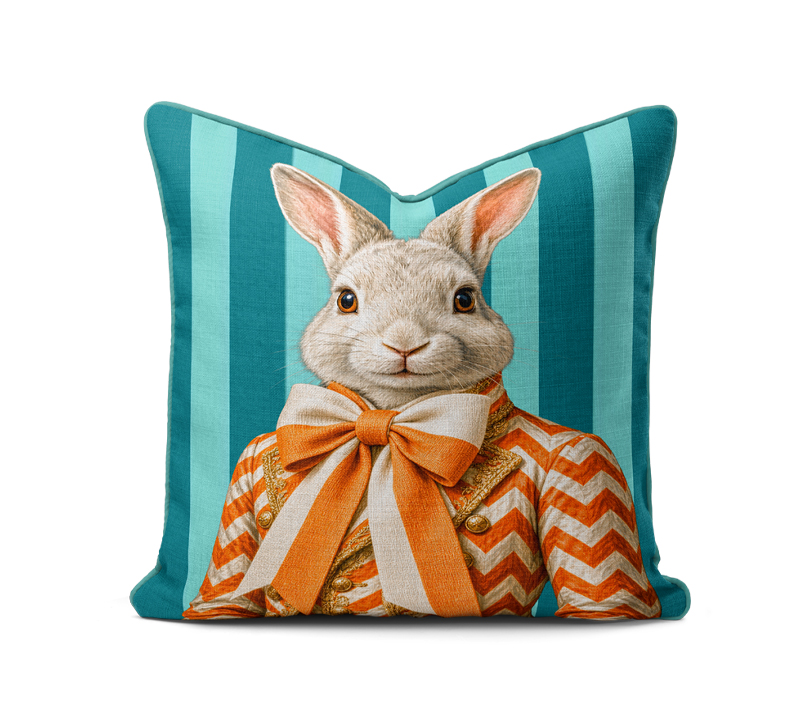 __1Piped Cushions Mockup by Creatsy® (1) A Scatter Cushion – Haas Turqouis Stripe Ribbon - Image 1