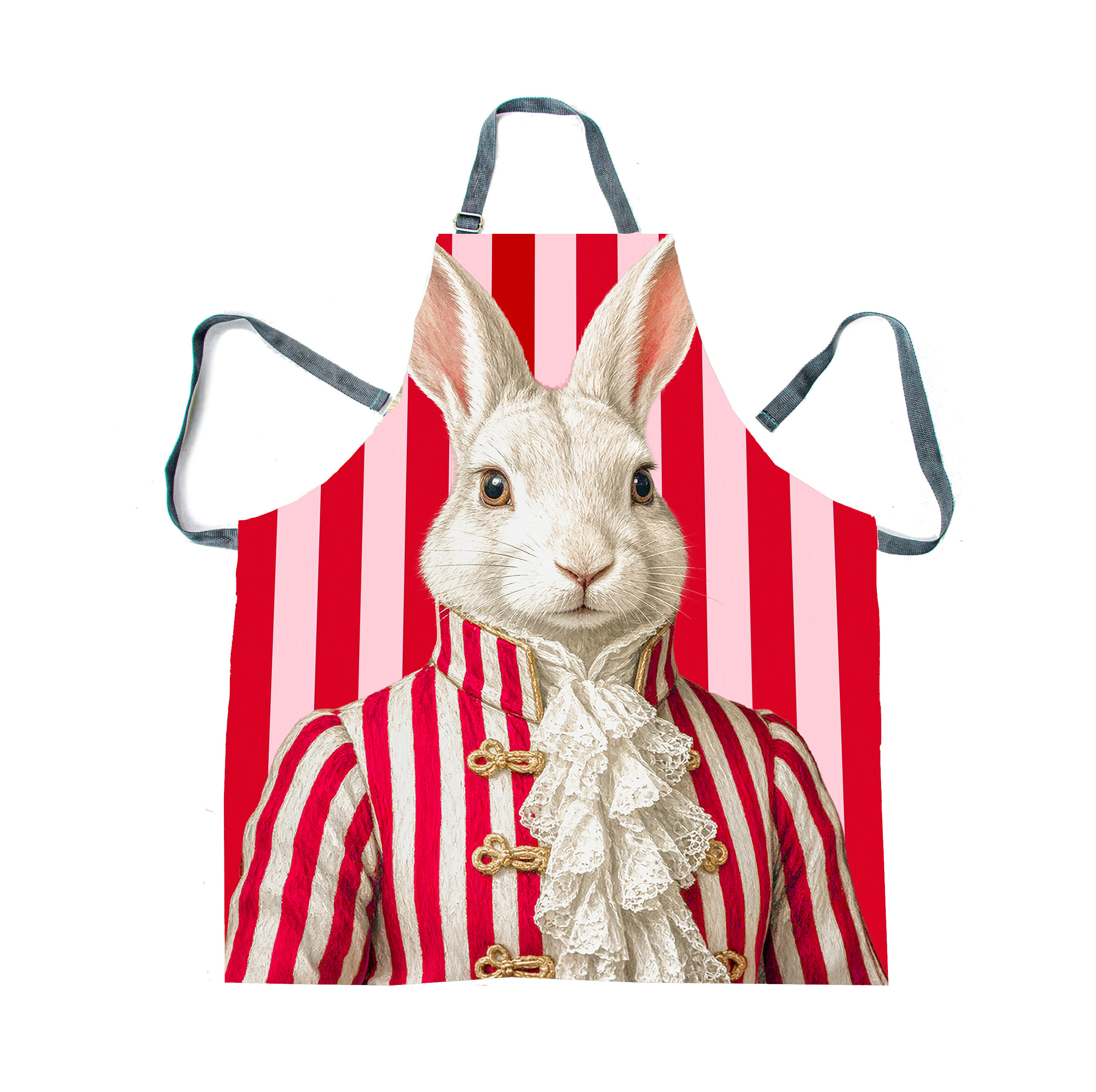 Apron_Red Rabbit stripe2 Apron - Haas Red Stripe Jacket - Image 1