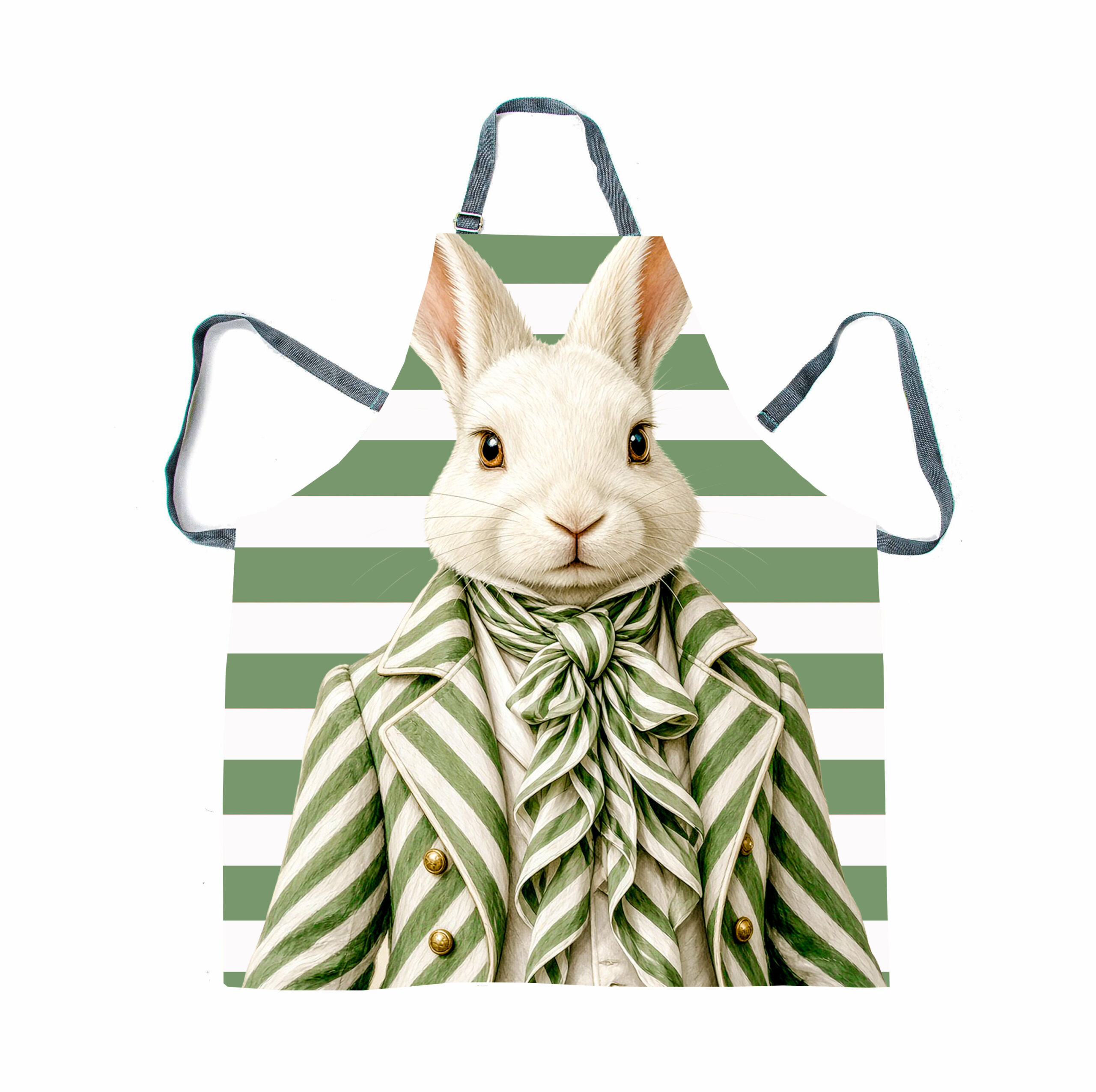 Apron_green Rabbit stripe Apron - Haas Green Stripe Jacket - Image 1