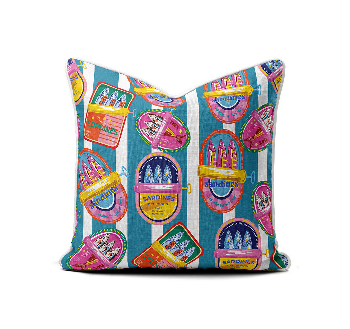 Jade sardines A Scatter Cushion – Amalfi Sardine Jade - Image 1