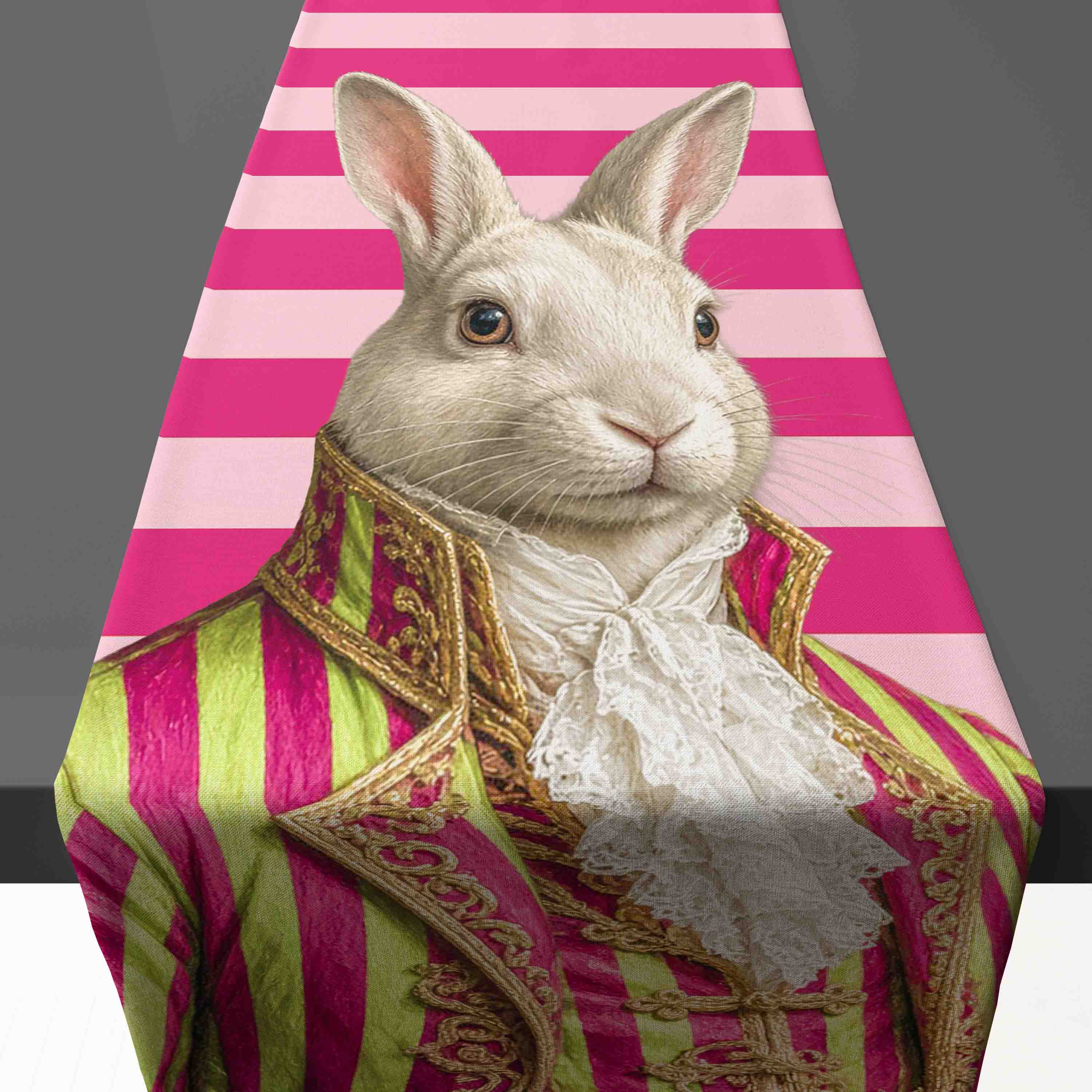 Pink stripe Rabbit1 Runner - Haas Pink Stripe Ribbon - Image 1