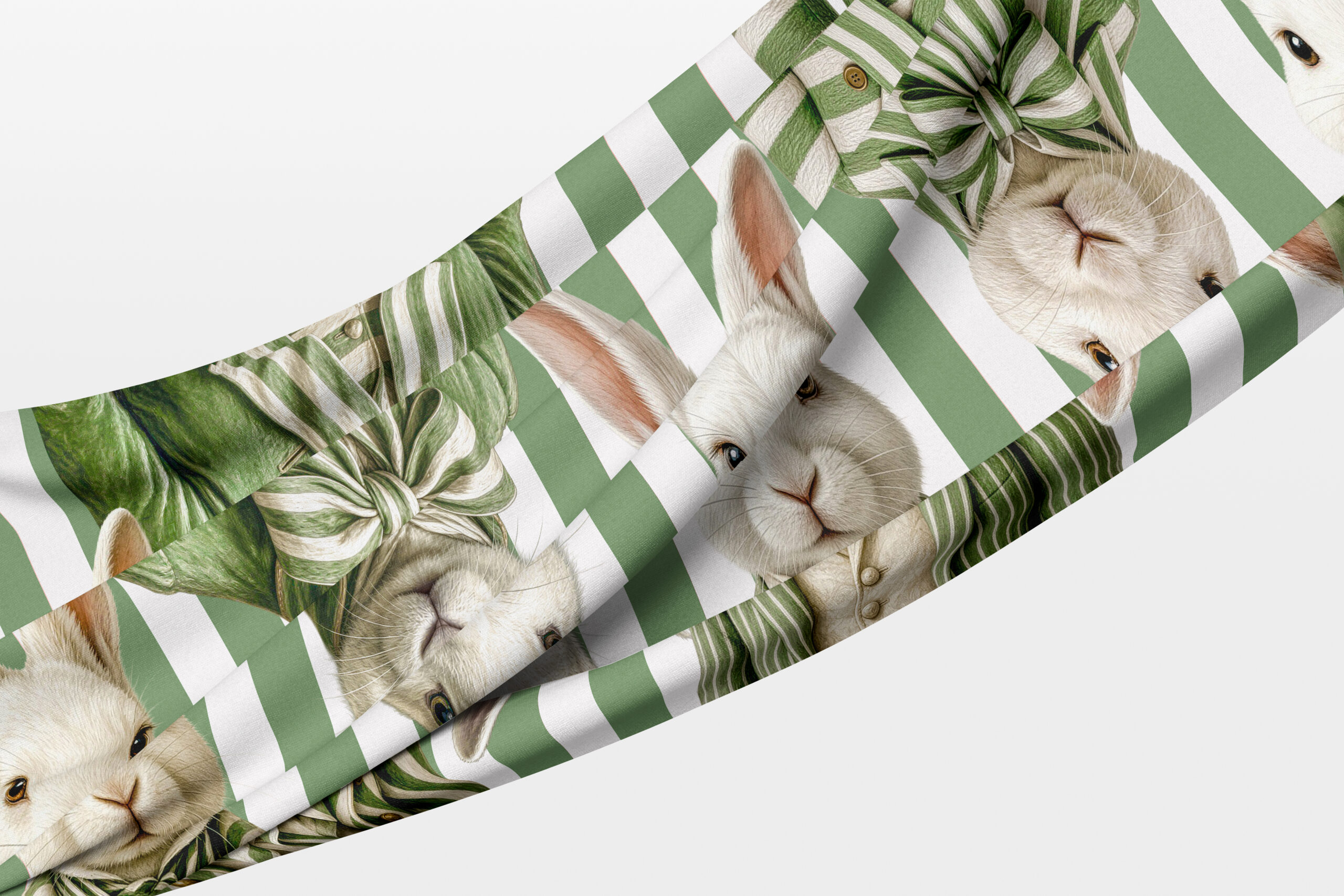 Red Rabbit3 Tablecloth - Haas Green Stripe Jackets - Image 1