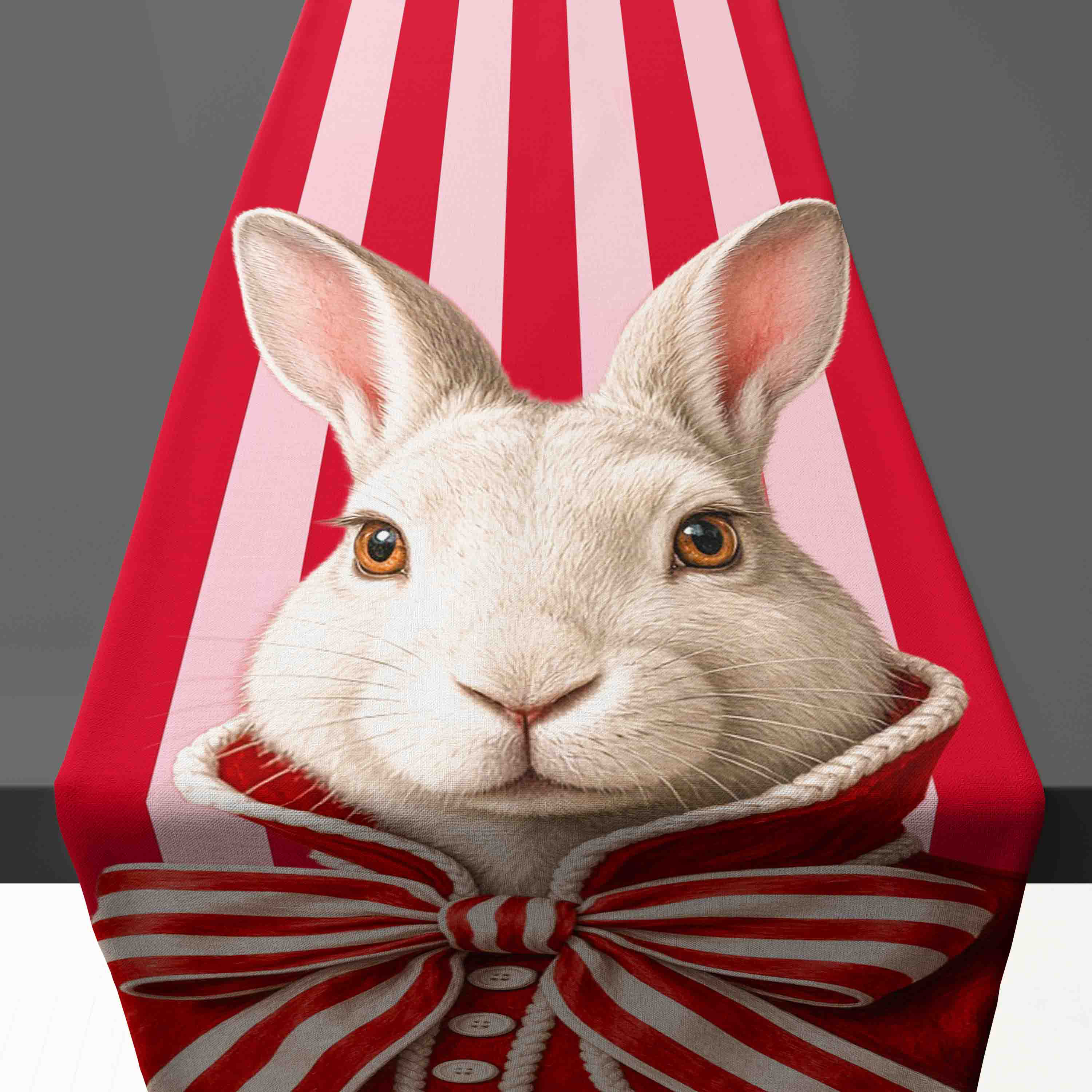 -Red stripe Rabbit1 Runner - Haas Red Stripe Ribbon - Image 1