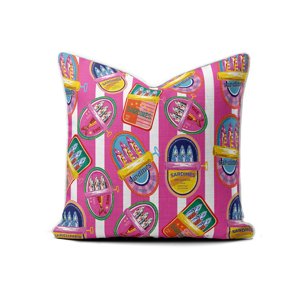 pink sardines A Scatter Cushion – Amalfi Sardine Pink - Image 1